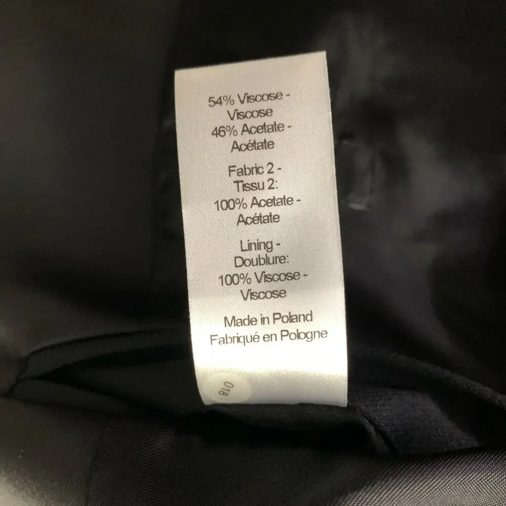 JOSEPH Chest Size 42 Black Solid Viscose Blend Notch Lapel 34 30 Tuxedo